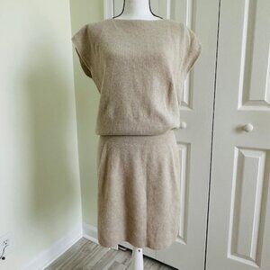 Lafayette 148 New York Tan Knit Sweater Dress
